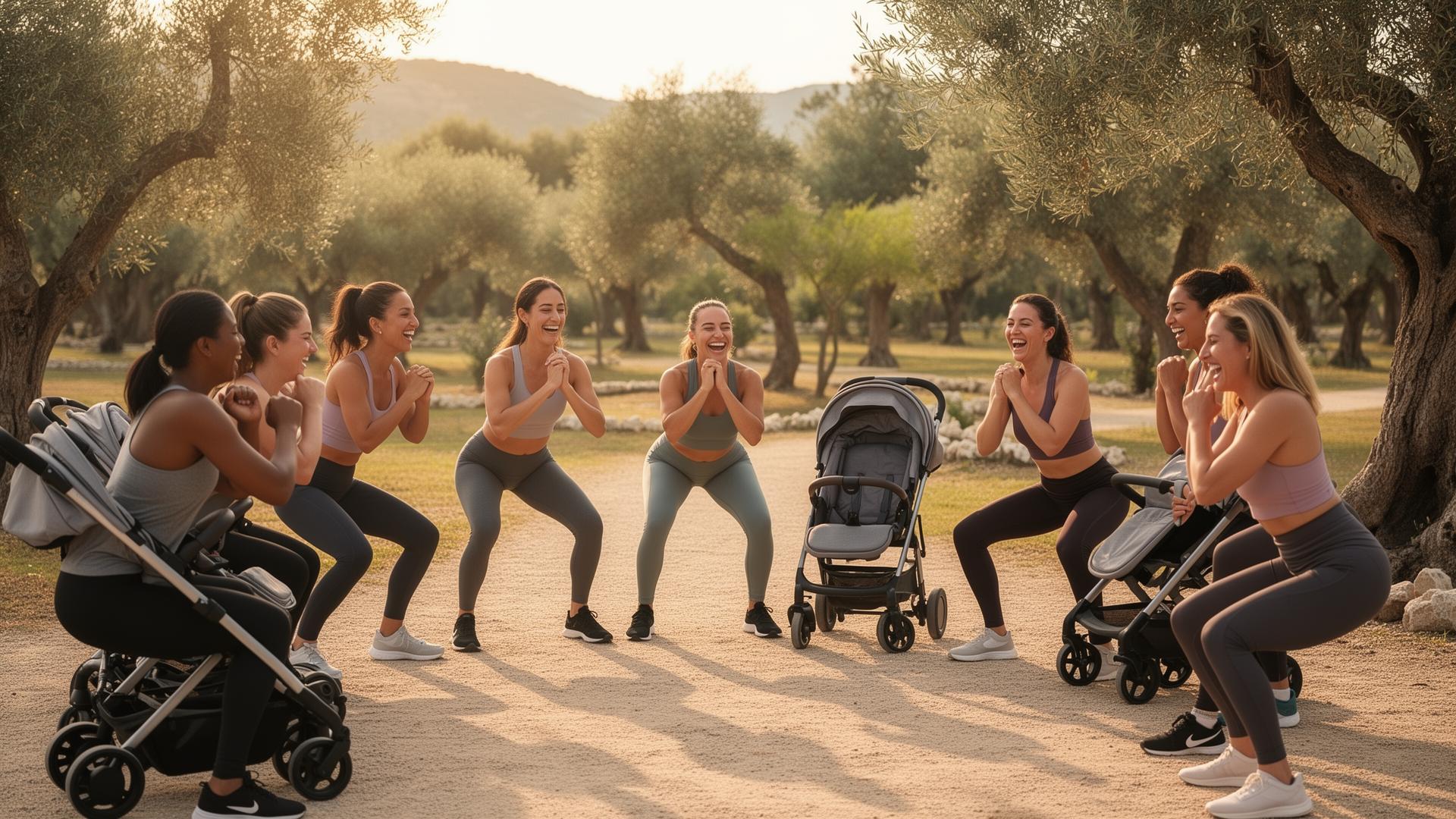 Community of mothers outdoors in Glyfada